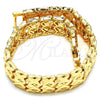 Pulsera Elegante 03.100.0058.07 Oro Laminado, Diamantado, Tono Dorado (13 MM Thickness, 7 Inches Length)