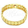 Pulsera Elegante 03.100.0058.07 Oro Laminado, Diamantado, Tono Dorado (13 MM Thickness, 7 Inches Length)