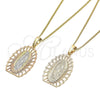 Collares con Dije 04.106.0043.1.20 Oro Laminado, Diseño de Guadalupe, Pulido, Tono Dorado (Grosor 02 MM, 20 Pulgadas de Largo)