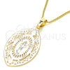 Collares con Dije 04.106.0046.1.20 Oro Laminado, Diseño de Divino Niño , Pulido, Tono Dorado (02 MM Thickness, 20 Inches Length)