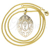 Collares con Dije 04.106.0046.1.20 Oro Laminado, Diseño de Divino Niño , Pulido, Tono Dorado (02 MM Thickness, 20 Inches Length)