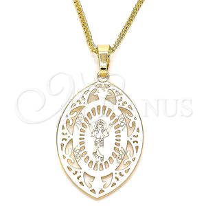 Collares con Dije 04.106.0046.1.20 Oro Laminado, Diseño de Divino Niño , Pulido, Tono Dorado (02 MM Thickness, 20 Inches Length)