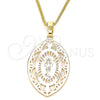 Collares con Dije 04.106.0046.1.20 Oro Laminado, Diseño de Divino Niño , Pulido, Tono Dorado (02 MM Thickness, 20 Inches Length)