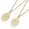Collares con Dije 04.106.0046.1.20 Oro Laminado, Diseño de Divino Niño , Pulido, Tono Dorado (02 MM Thickness, 20 Inches Length)