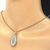 Collares con Dije 04.106.0047.20 Oro Laminado, Diseño de Guadalupe, Pulido, Tres Tonos (Grosor 02 MM, 20 Pulgadas de Largo)
