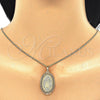 Collares con Dije 04.106.0047.1.20 Oro Laminado, Diseño de Guadalupe, Pulido, Tono Dorado (02 MM Thickness, 20 Inches Length)