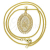 Collares con Dije 04.106.0047.1.20 Oro Laminado, Diseño de Guadalupe, Pulido, Tono Dorado (02 MM Thickness, 20 Inches Length)