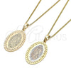 Collares con Dije 04.106.0047.1.20 Oro Laminado, Diseño de Guadalupe, Pulido, Tono Dorado (02 MM Thickness, 20 Inches Length)