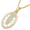 Collares con Dije 04.106.0050.1.20 Oro Laminado, Diseño de Guadalupe, Pulido, Tono Dorado (02 MM Thickness, 20 Inches Length)