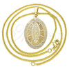 Collares con Dije 04.106.0050.1.20 Oro Laminado, Diseño de Guadalupe, Pulido, Tono Dorado (02 MM Thickness, 20 Inches Length)