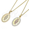 Collares con Dije 04.106.0050.1.20 Oro Laminado, Diseño de Guadalupe, Pulido, Tono Dorado (02 MM Thickness, 20 Inches Length)