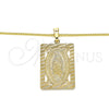 Collares con Dije 04.106.0055.1.20 Oro Laminado, Diseño de Guadalupe, Pulido, Tono Dorado (02 MM Thickness, 20 Inches Length)