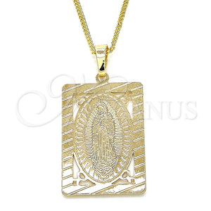 Collares con Dije 04.106.0055.1.20 Oro Laminado, Diseño de Guadalupe, Pulido, Tono Dorado (02 MM Thickness, 20 Inches Length)
