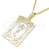 Collares con Dije 04.106.0056.1.20 Oro Laminado, Diseño de Divino Niño , Pulido, Tono Dorado (02 MM Thickness, 20 Inches Length)