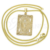 Collares con Dije 04.106.0056.1.20 Oro Laminado, Diseño de Divino Niño , Pulido, Tono Dorado (02 MM Thickness, 20 Inches Length)
