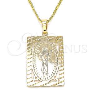 Collares con Dije 04.106.0056.1.20 Oro Laminado, Diseño de Divino Niño , Pulido, Tono Dorado (02 MM Thickness, 20 Inches Length)
