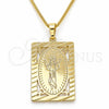 Collares con Dije 04.106.0056.1.20 Oro Laminado, Diseño de Divino Niño , Pulido, Tono Dorado (02 MM Thickness, 20 Inches Length)
