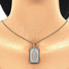 Collares con Dije 04.106.0057.20 Oro Laminado, Diseño de Guadalupe, Pulido, Tres Tonos (Grosor 02 MM, 20 Pulgadas de Largo)
