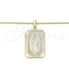 Collares con Dije 04.106.0057.1.20 Oro Laminado, Diseño de Guadalupe, Pulido, Tono Dorado (02 MM Thickness, 20 Inches Length)