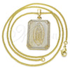 Collares con Dije 04.106.0057.1.20 Oro Laminado, Diseño de Guadalupe, Pulido, Tono Dorado (02 MM Thickness, 20 Inches Length)