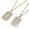 Collares con Dije 04.106.0057.1.20 Oro Laminado, Diseño de Guadalupe, Pulido, Tono Dorado (02 MM Thickness, 20 Inches Length)