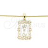 Collares con Dije 04.106.0059.1.20 Oro Laminado, Diseño de Divino Niño , Pulido, Tono Dorado (02 MM Thickness, 20 Inches Length)