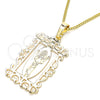Collares con Dije 04.106.0059.1.20 Oro Laminado, Diseño de Divino Niño , Pulido, Tono Dorado (02 MM Thickness, 20 Inches Length)