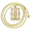 Collares con Dije 04.106.0059.1.20 Oro Laminado, Diseño de Divino Niño , Pulido, Tono Dorado (02 MM Thickness, 20 Inches Length)
