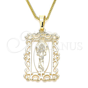 Collares con Dije 04.106.0059.1.20 Oro Laminado, Diseño de Divino Niño , Pulido, Tono Dorado (02 MM Thickness, 20 Inches Length)
