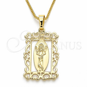 Collares con Dije 04.106.0059.1.20 Oro Laminado, Diseño de Divino Niño , Pulido, Tono Dorado (02 MM Thickness, 20 Inches Length)