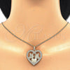 Collares con Dije 04.106.0060.1.20 Oro Laminado, Diseño de Corazón y Pajaro, Pulido, Tono Dorado (02 MM Thickness, 20 Inches Length)