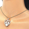Collares con Dije 04.106.0060.1.20 Oro Laminado, Diseño de Corazón y Pajaro, Pulido, Tono Dorado (02 MM Thickness, 20 Inches Length)
