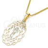 Collares con Dije 04.106.0053.1.20 Oro Laminado, Diseño de Divino Niño , Pulido, Tono Dorado (02 MM Thickness, 20 Inches Length)