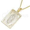 Collares con Dije 04.106.0054.1.20 Oro Laminado, Diseño de Guadalupe, Pulido, Tono Dorado (02 MM Thickness, 20 Inches Length)