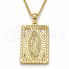 Collares con Dije 04.106.0054.1.20 Oro Laminado, Diseño de Guadalupe, Pulido, Tono Dorado (02 MM Thickness, 20 Inches Length)
