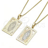 Collares con Dije 04.106.0054.1.20 Oro Laminado, Diseño de Guadalupe, Pulido, Tono Dorado (02 MM Thickness, 20 Inches Length)