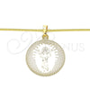 Collares con Dije 04.106.0063.1.20 Oro Laminado, Diseño de Divino Niño , Pulido, Tono Dorado (02 MM Thickness, 20 Inches Length)