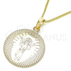 Collares con Dije 04.106.0063.1.20 Oro Laminado, Diseño de Divino Niño , Pulido, Tono Dorado (02 MM Thickness, 20 Inches Length)