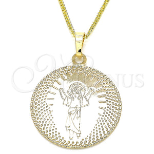 Collares con Dije 04.106.0063.1.20 Oro Laminado, Diseño de Divino Niño , Pulido, Tono Dorado (02 MM Thickness, 20 Inches Length)
