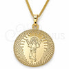 Collares con Dije 04.106.0063.1.20 Oro Laminado, Diseño de Divino Niño , Pulido, Tono Dorado (02 MM Thickness, 20 Inches Length)