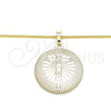 Collares con Dije 04.106.0064.1.20 Oro Laminado, Diseño de Crucifijo, Pulido, Tono Dorado (02 MM Thickness, 20 Inches Length)