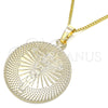 Collares con Dije 04.106.0064.1.20 Oro Laminado, Diseño de Crucifijo, Pulido, Tono Dorado (02 MM Thickness, 20 Inches Length)