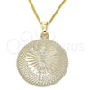 Collares con Dije 04.106.0064.1.20 Oro Laminado, Diseño de Crucifijo, Pulido, Tono Dorado (02 MM Thickness, 20 Inches Length)