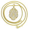 Collares con Dije 04.106.0065.1.20 Oro Laminado, Diseño de Guadalupe, Pulido, Tono Dorado (02 MM Thickness, 20 Inches Length)