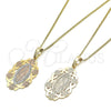Collares con Dije 04.106.0065.1.20 Oro Laminado, Diseño de Guadalupe, Pulido, Tono Dorado (02 MM Thickness, 20 Inches Length)