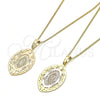 Collares con Dije 04.106.0045.1.20 Oro Laminado, Diseño de Guadalupe, Pulido, Tono Dorado (02 MM Thickness, 20 Inches Length)