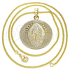 Collares con Dije 04.106.0062.1.20 Oro Laminado, Diseño de Guadalupe, Pulido, Tono Dorado (02 MM Thickness, 20 Inches Length)