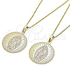 Collares con Dije 04.106.0062.1.20 Oro Laminado, Diseño de Guadalupe, Pulido, Tono Dorado (02 MM Thickness, 20 Inches Length)