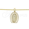 Collares con Dije 04.106.0044.1.20 Oro Laminado, Diseño de Divino Niño , Pulido, Tono Dorado (02 MM Thickness, 20 Inches Length)