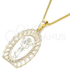 Collares con Dije 04.106.0044.1.20 Oro Laminado, Diseño de Divino Niño , Pulido, Tono Dorado (02 MM Thickness, 20 Inches Length)